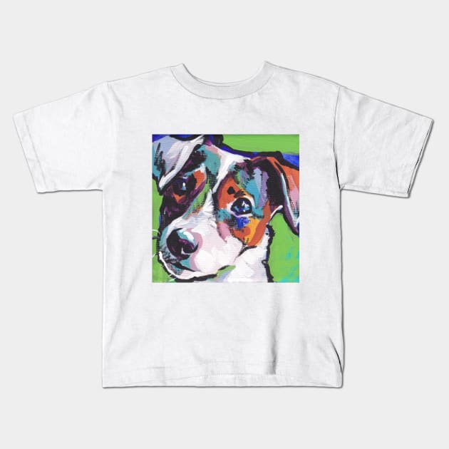 Jack Russell Terrier Dog Bright colorful pop dog art Kids T-Shirt by bentnotbroken11